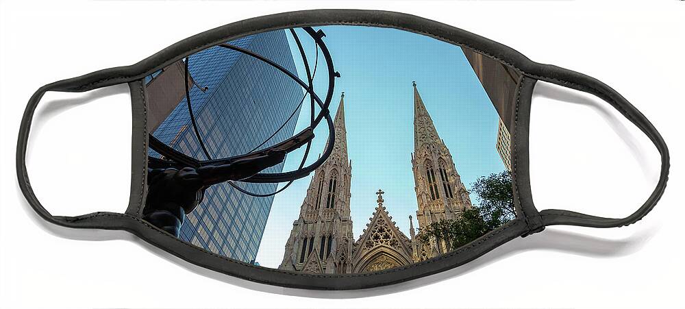 Cityscapes Face Mask featuring the photograph New York Cathedral by Jonathan Nguyen