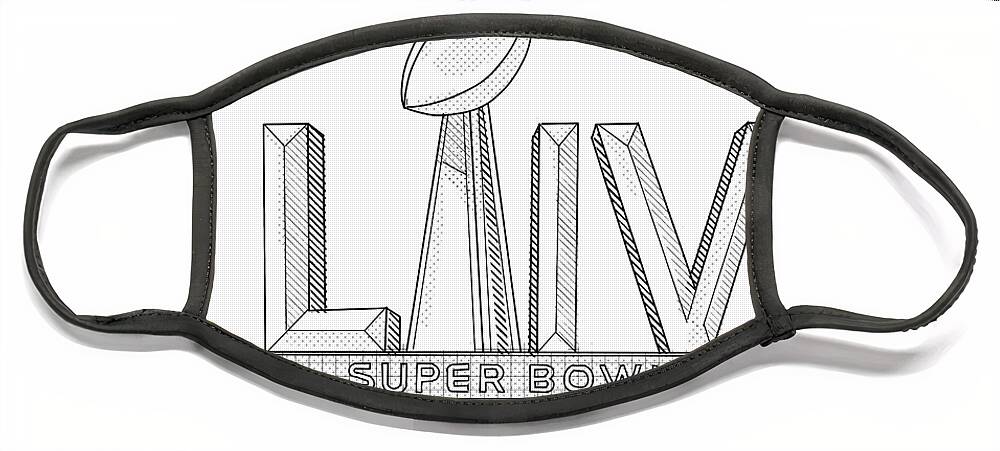 NFL Super Bowl LV or Super Bowl 55 Logo Line Art Illustration Black and  White Face Mask by Aloysius Patrimonio - Pixels