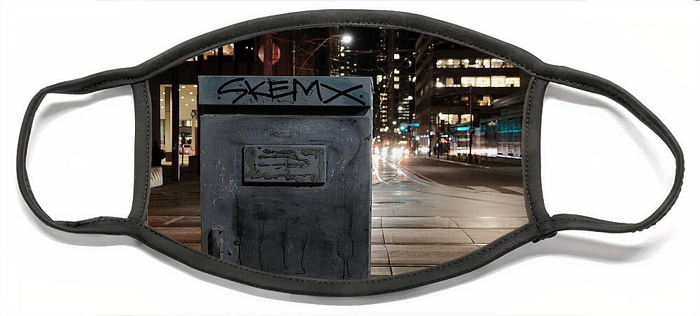 Urban Face Mask featuring the photograph Night Marking by Kreddible Trout