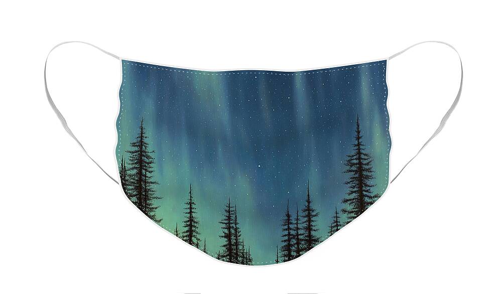 Night Face Mask featuring the painting Night Sky Light by James W Johnson
