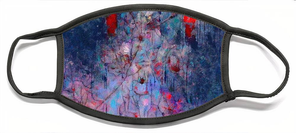 Abstract Art Face Mask featuring the digital art Nightfall by Kevin Lane
