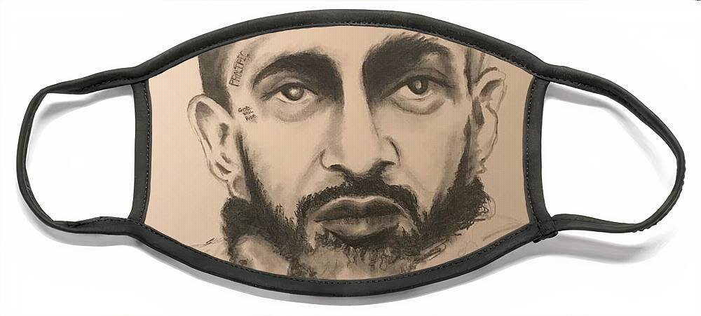  Face Mask featuring the drawing NIP by Angie ONeal