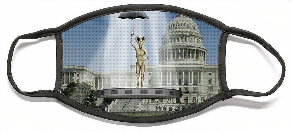 Washington Dc Face Mask featuring the photograph No Intelligent Life Here D C by Mike McGlothlen