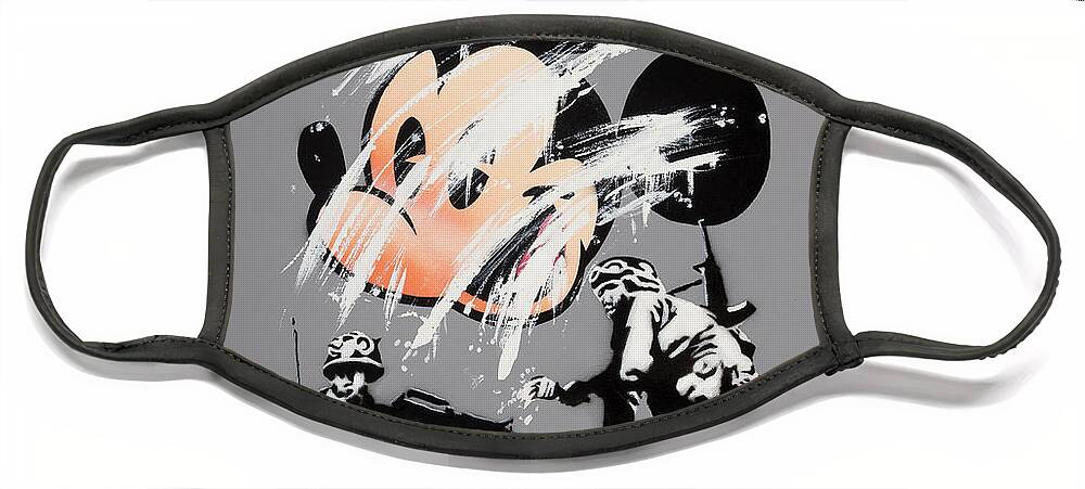 Banksy Face Mask featuring the painting No Mickey by My Banksy