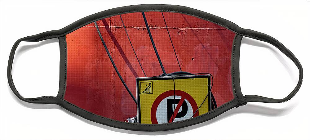 No Parking Face Mask featuring the photograph No Parking by Prakash Ghai