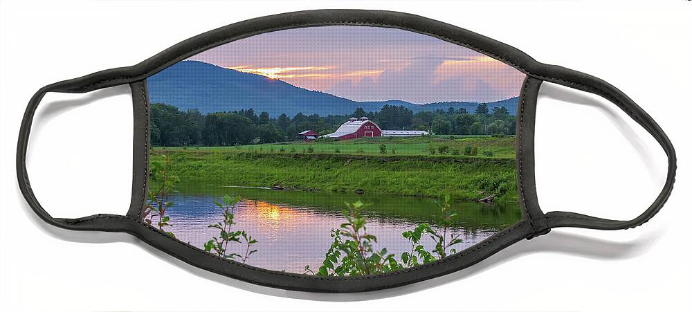 North Face Mask featuring the photograph North Country Barn Sunset by Chris Whiton