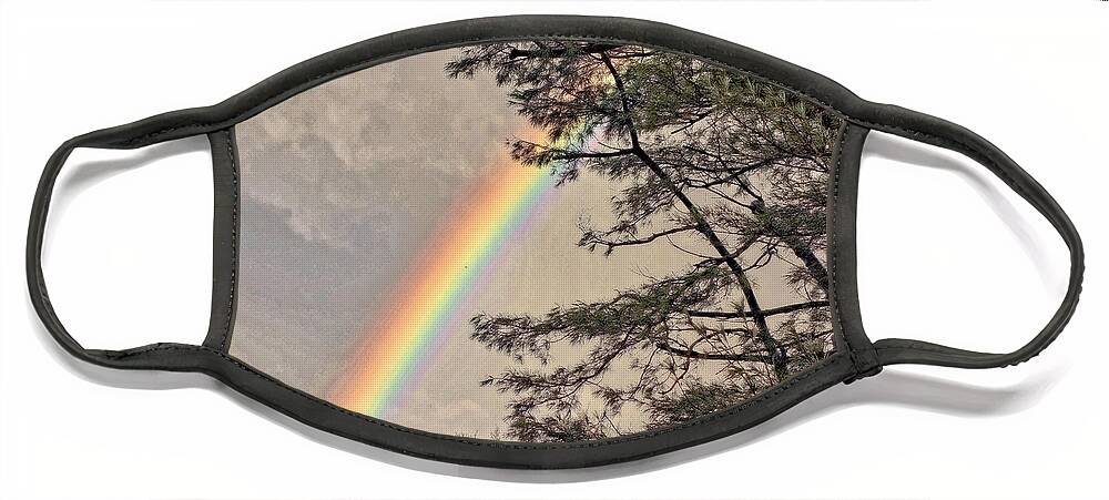 Rainbow Face Mask featuring the photograph Northern Forest Rainbow by Russ Considine