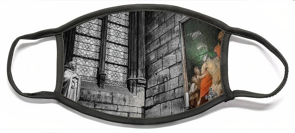 Notre Face Mask featuring the photograph Notre Dame, Paris 3 by Nigel R Bell