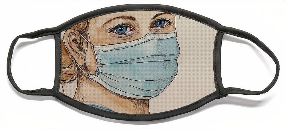Nurse Face Mask featuring the painting Nurse by Lisa Mutch