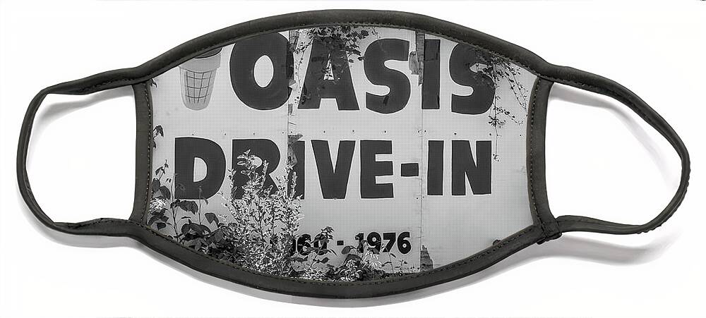 Route 66 Face Mask featuring the photograph Oasis Drive-In - Route 66 Memory Lane - Lexington, Illinois by Susan Rissi Tregoning