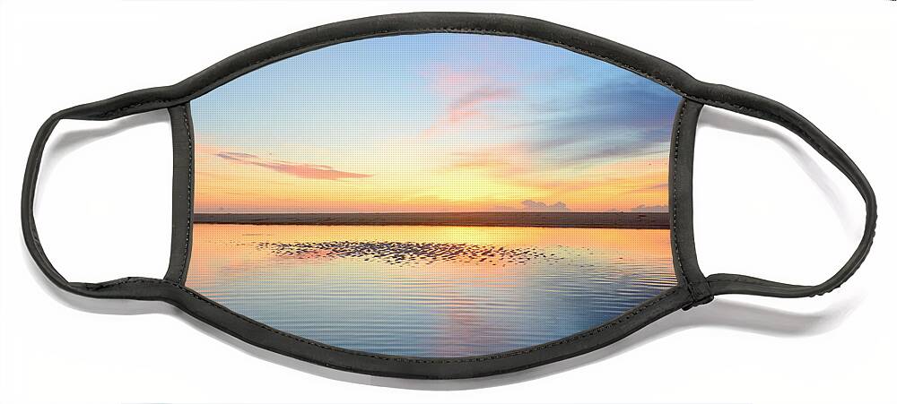 Obx Sunrise Face Mask featuring the photograph OBX Sunrise 8/20 by Barbara Ann Bell