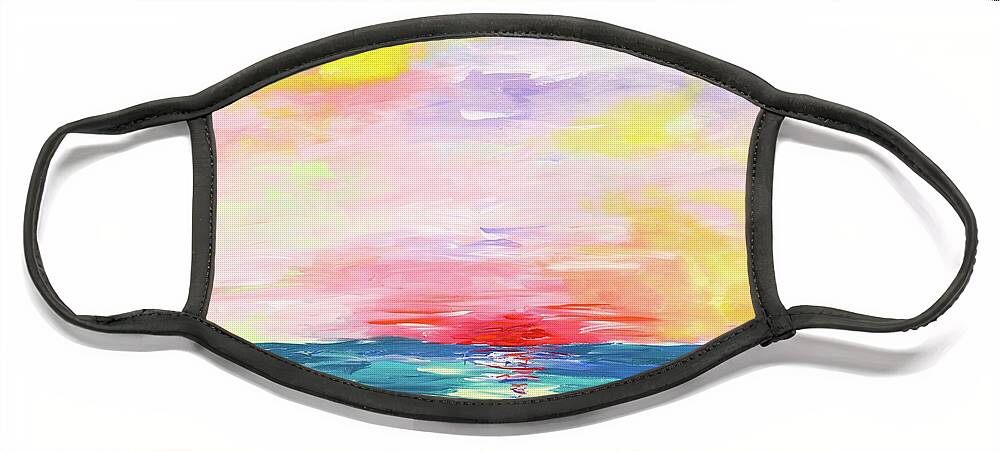 Sunrise Face Mask featuring the painting Ocean City Sunrise by Britt Miller