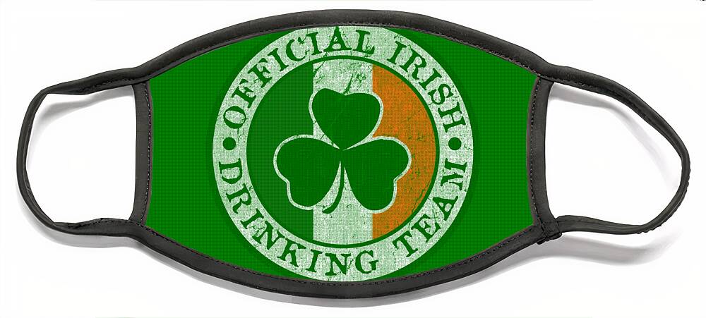 St Patricks Day Face Mask featuring the digital art Official Irish Drinking Team by Flippin Sweet Gear