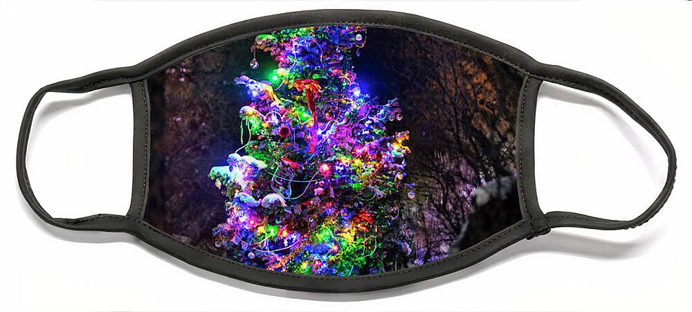 Christmas Tree Face Mask featuring the photograph Ogden's Magic Christmas Tree by Michael Ash