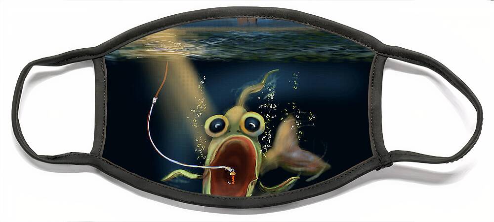 Fly Fishing Face Mask featuring the digital art Oh Boy by Doug Gist