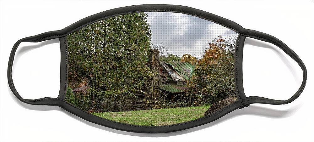 Farm House Face Mask featuring the photograph Oh, The Stories This House Could Tell by Steve Templeton