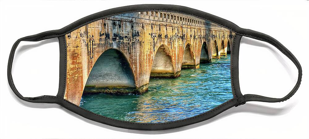 Old Face Mask featuring the photograph Old 7 Mile Bridge by Monika Salvan