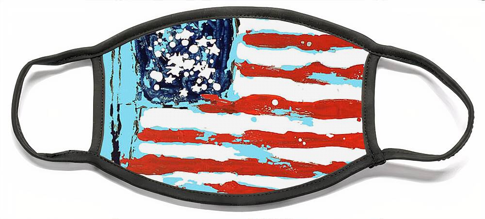 Face Mask featuring the drawing Old Glory by Phil Mckenney