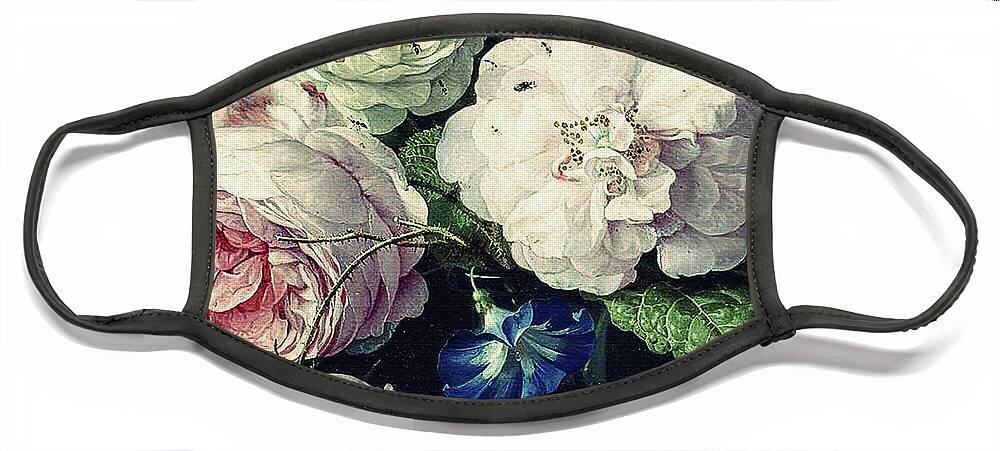 Vintage Flowers Face Mask featuring the painting Old Time Botanical by Peggy Collins
