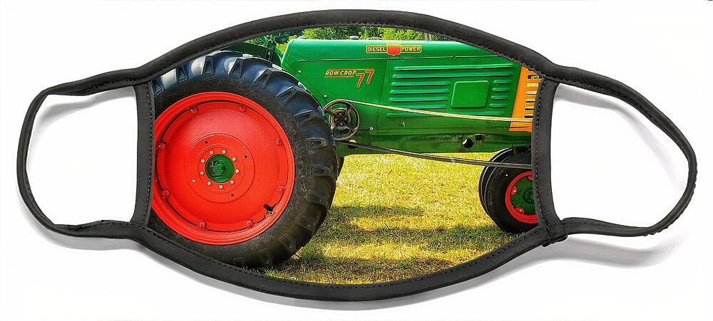 Oliver Tractor Face Mask featuring the photograph Oliver Row Crop 77 by Mike Eingle
