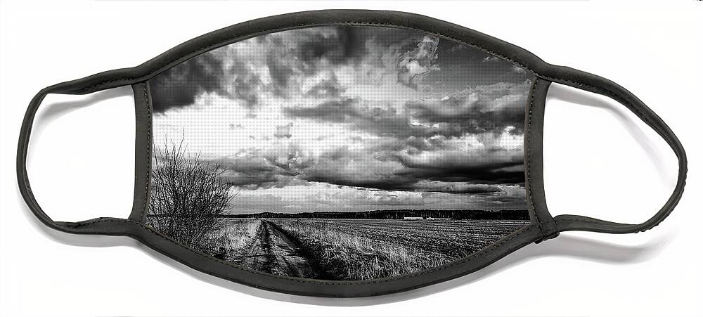 Road Face Mask featuring the photograph On The Road Again LRBW by Michael Damiani