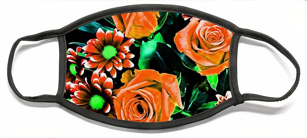 Flowers Face Mask featuring the photograph Orange Roses by Andrew Lawrence