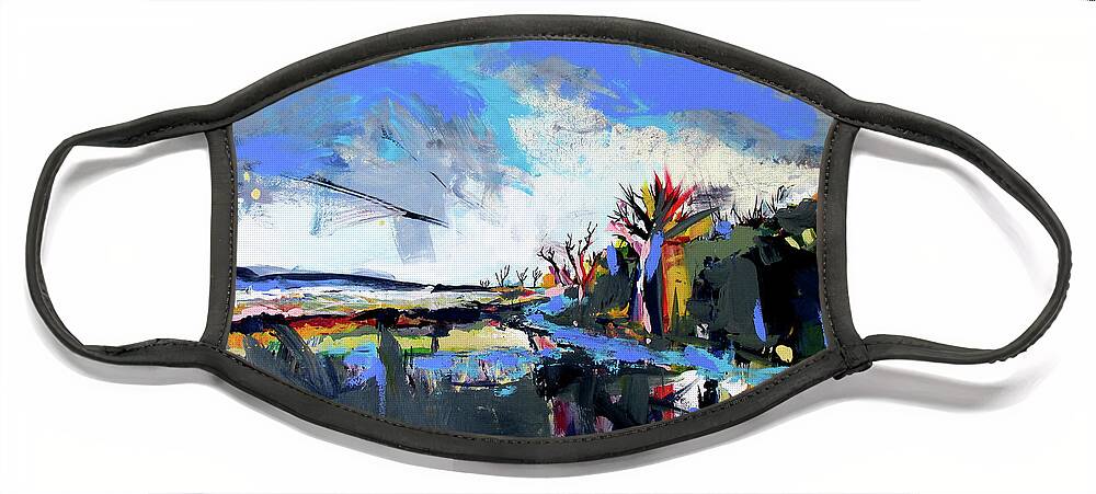 Ossabaw Island Face Mask featuring the painting Ossabaw Looking South by John Gholson