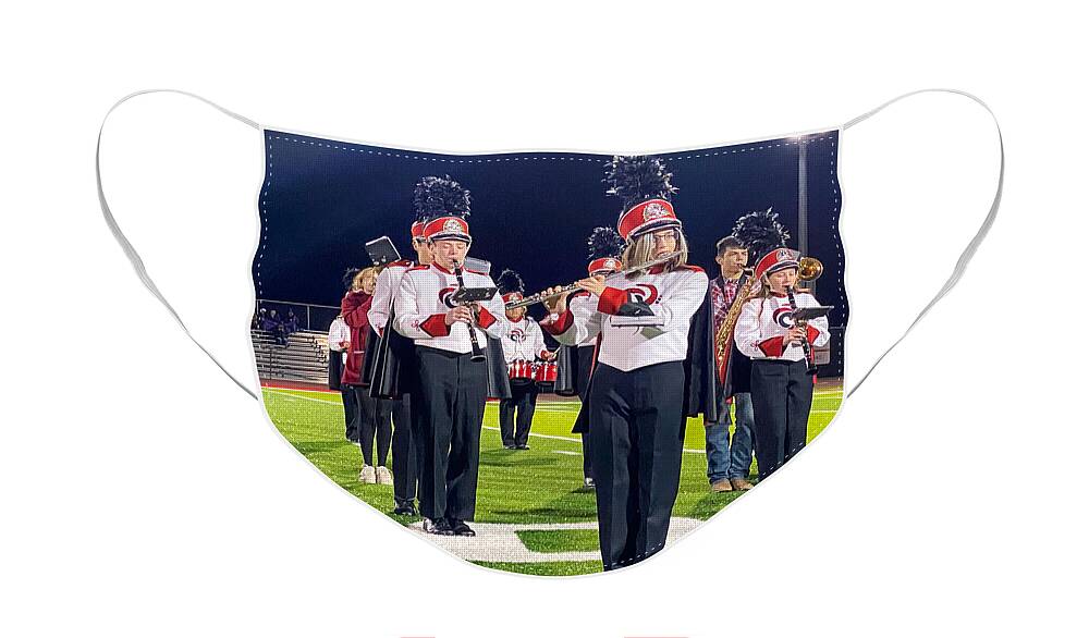 Highschool Face Mask featuring the photograph Ottawa High School Band Drum Major by Michael Dean Shelton