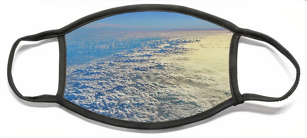 Above The Clouds Face Mask featuring the photograph Our Beautiful Blue World by Heidi Fickinger