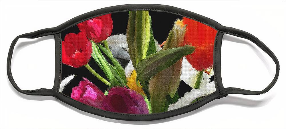 Tulips Face Mask featuring the photograph Out of the Darkness...Light by Brian Watt