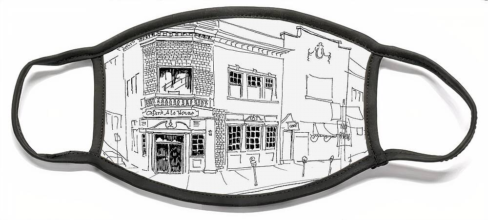 Pen & Ink Face Mask featuring the drawing Oxford Ale House by William Renzulli