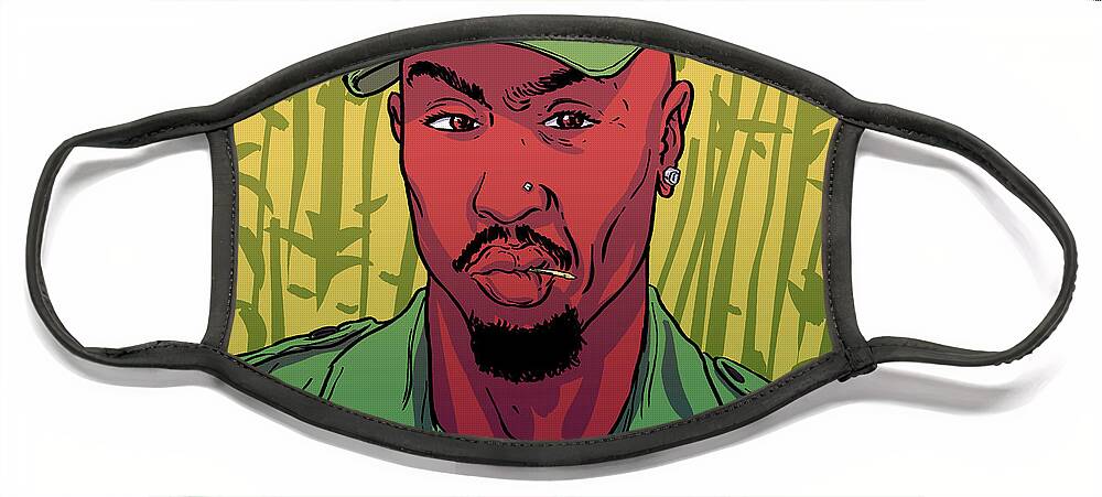 Hiphop Face Mask featuring the digital art Pac of The Jungle by Point Blank