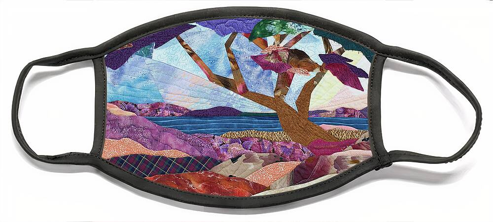 Pacific Face Mask featuring the mixed media Pacific Beach by Vivian Aumond