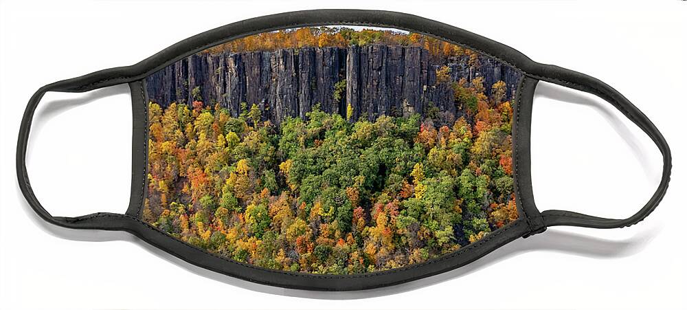 Autumn Face Mask featuring the photograph Palisade Cliffs in Autumn 3 by Kevin Suttlehan