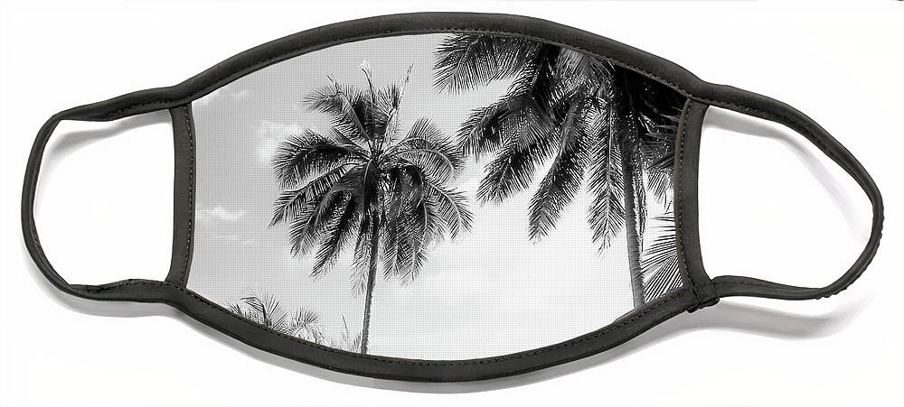 Tropical Face Mask featuring the photograph Palm Trees And Sunshine in Black and White by Nicklas Gustafsson