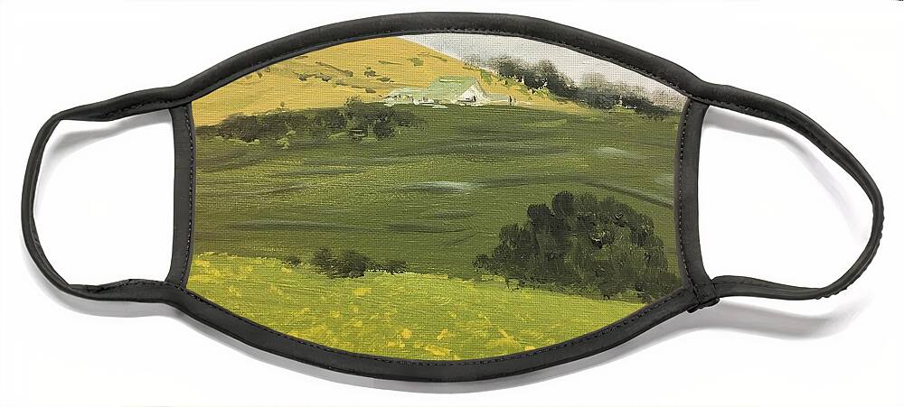California Face Mask featuring the painting Palo Corona by Debora Sanders