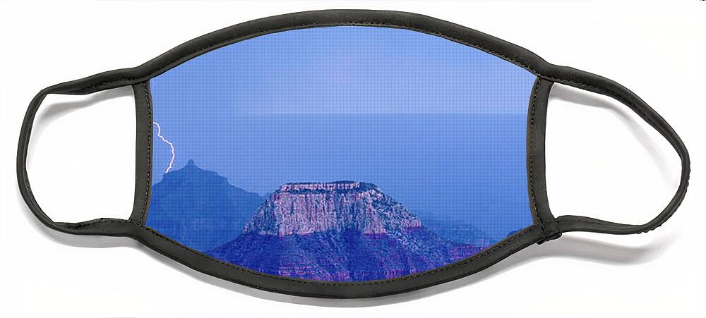 Dave Welling Face Mask featuring the photograph Panorama Lightning Strike North Rim Grand Canyon Np Ar by Dave Welling