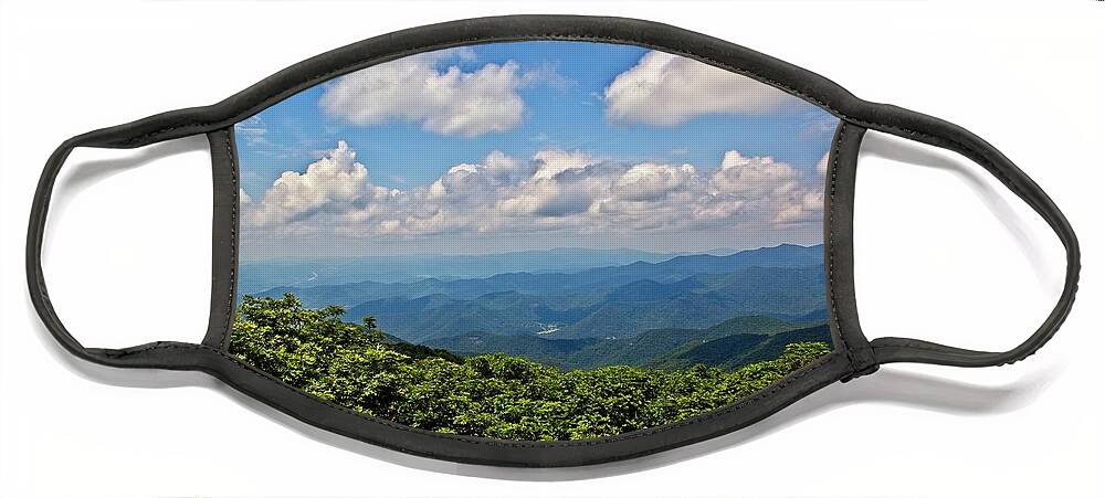 Mountains Face Mask featuring the photograph Parkway View by Allen Nice-Webb