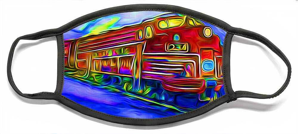Digital Art Face Mask featuring the digital art Party Train by Ronald Mills