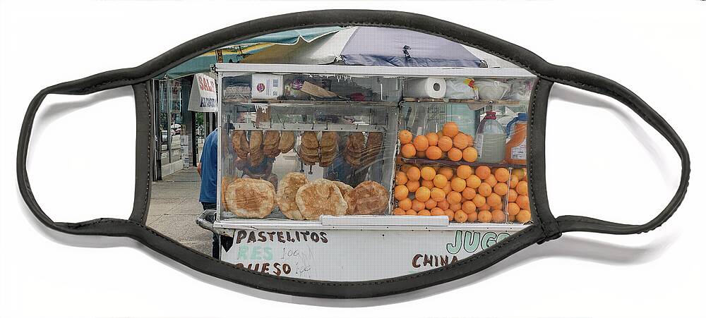 Dyckman Face Mask featuring the photograph Pastelitos and Jugos by Cole Thompson
