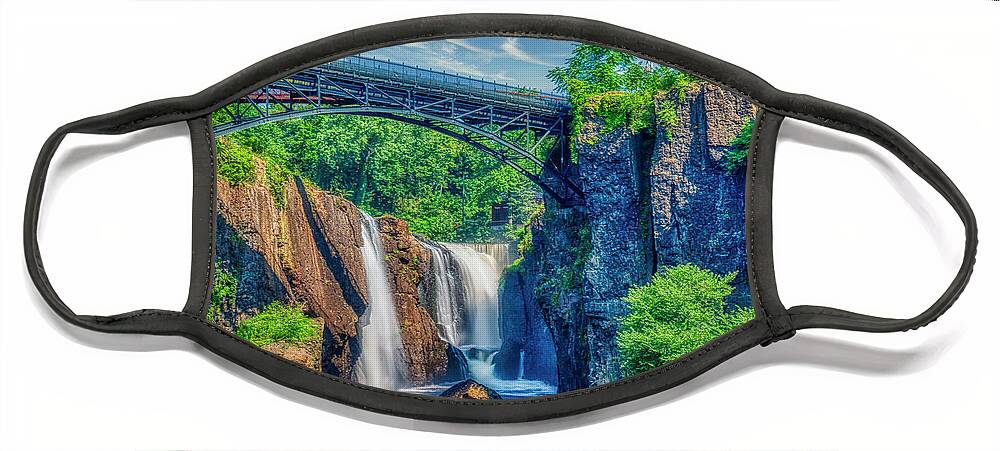 Great Falls Face Mask featuring the photograph Paterson Great Falls by Penny Polakoff