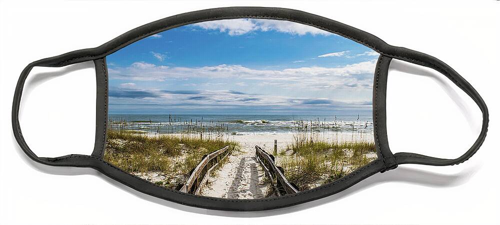 Path Face Mask featuring the photograph Pathway to the Beach, Perdido Key, Florida by Beachtown Views