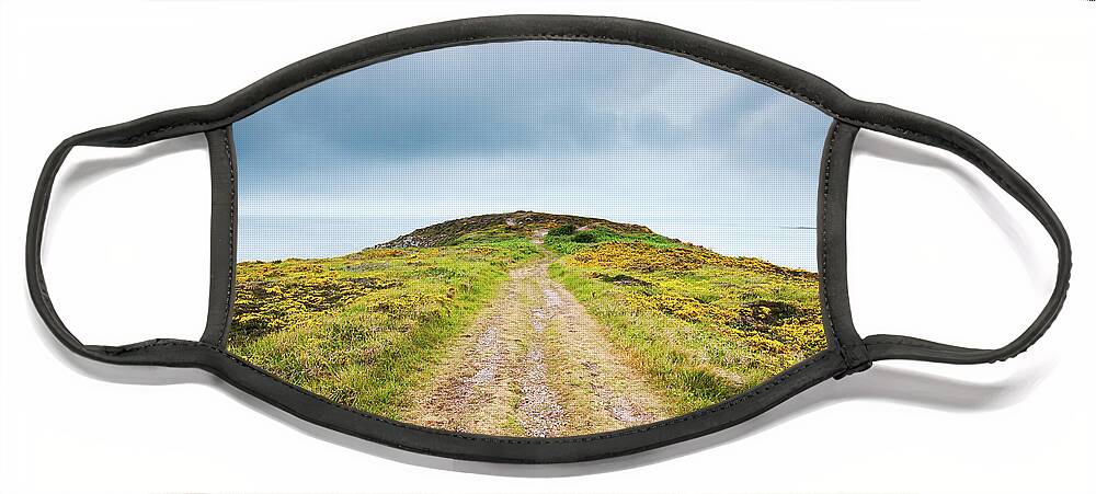 Sea Face Mask featuring the photograph Pathway to the sea in Cap-Frehel by Philippe Lejeanvre
