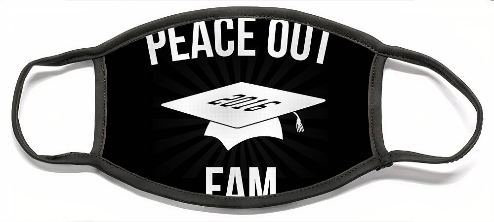 Cool Face Mask featuring the digital art Peace Out Fam Funny Graduation by Flippin Sweet Gear