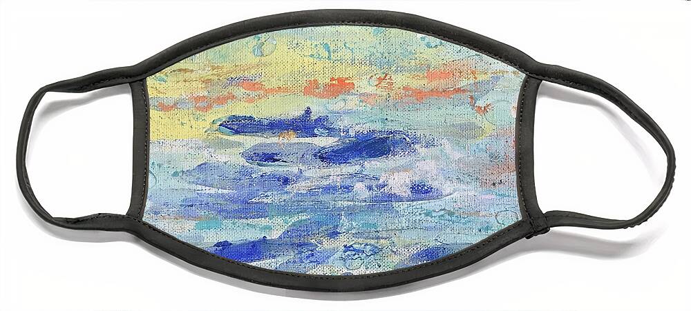 Beach Face Mask featuring the painting Peaceful Afternoon by Medge Jaspan