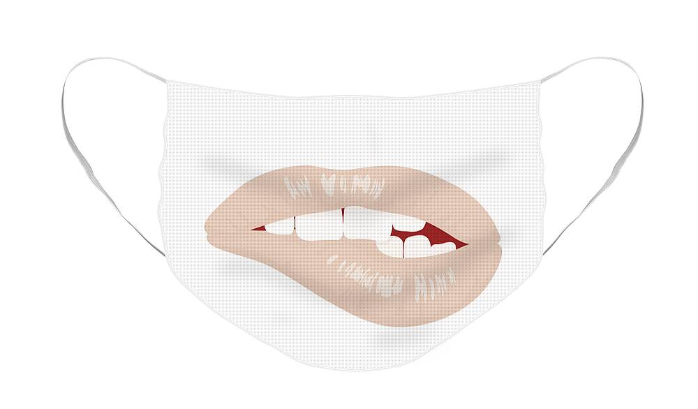 Lips Face Mask featuring the photograph Peachy Keen Lips IV by Ink Well