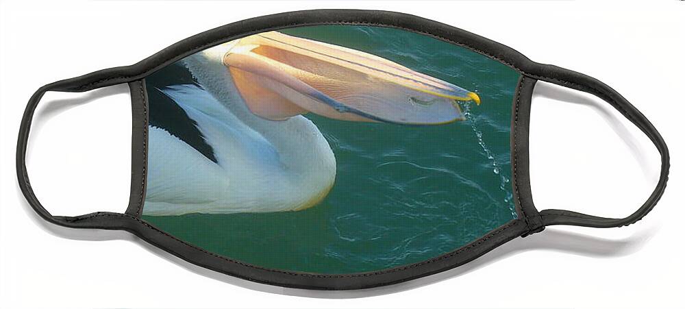 Pelican Face Mask featuring the photograph Pelican having a little fishy snack by Kathrin Poersch
