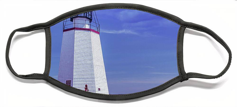 Anchor Face Mask featuring the photograph Pendlebury Lighthouse in Saint Andrews, New Brunswick by Ken Morris