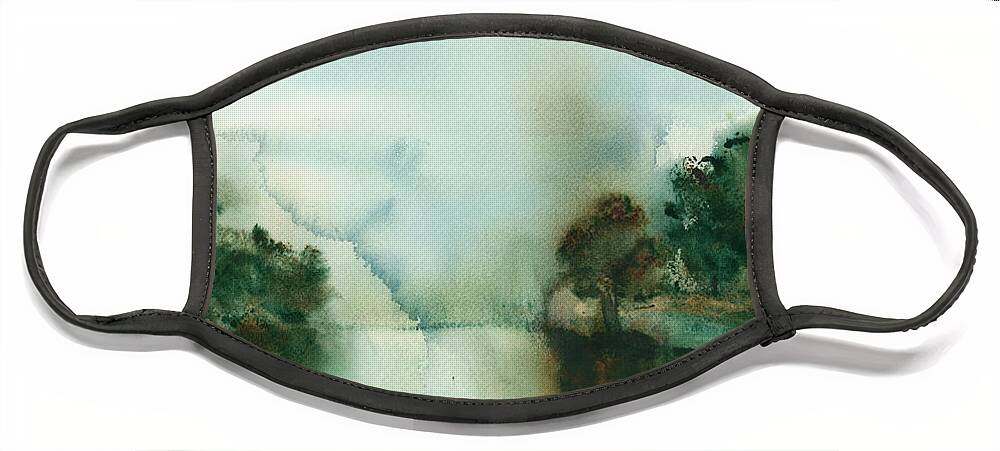 Landscape Face Mask featuring the painting Pensive Landscape by Frank Bright