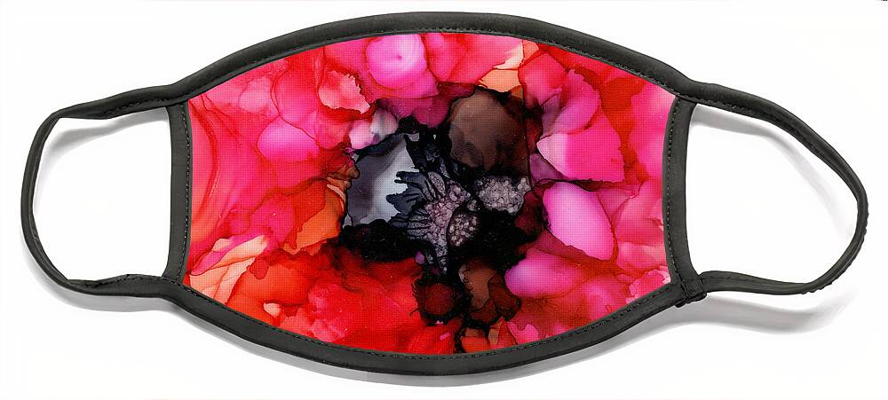 Peony Fiesta Face Mask featuring the painting Peony Fiesta by Daniela Easter